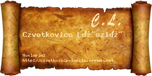 Czvetkovics László névjegykártya